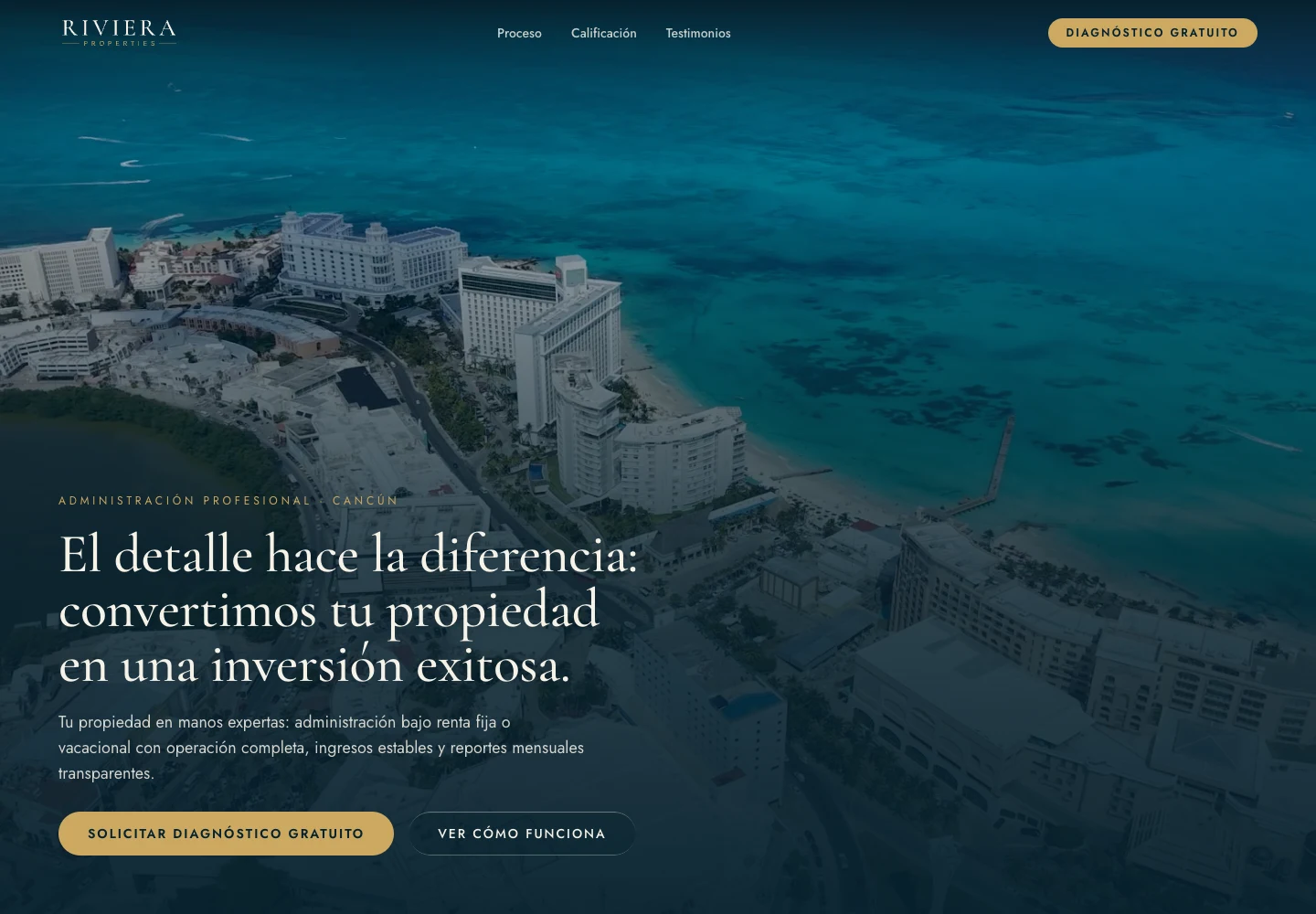 Página de inicio de Riviera Properties